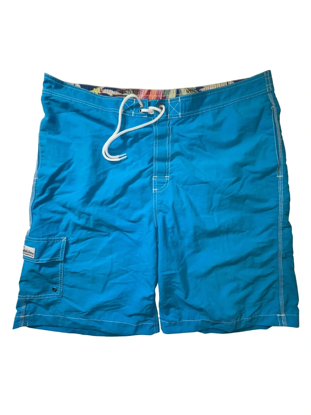 Polo Ralph Lauren Swim Trunks Men’s XL Blue Cargo Board Shorts Floral Lined